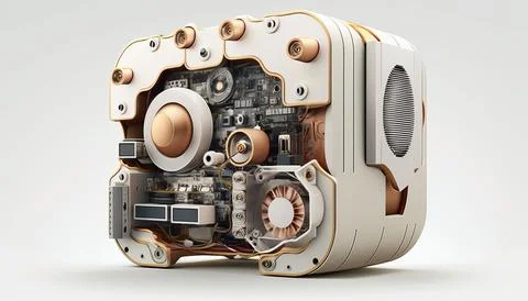 Technology creative scene isolated on a white background 스톡 일러스트