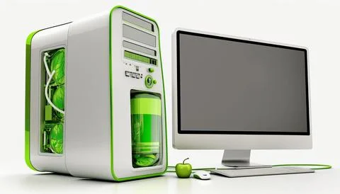 Technology creative scene isolated on a white background Stock Illustration