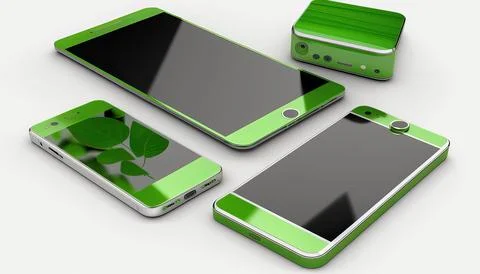 Technology creative scene isolated on a white background Illustrazione stock