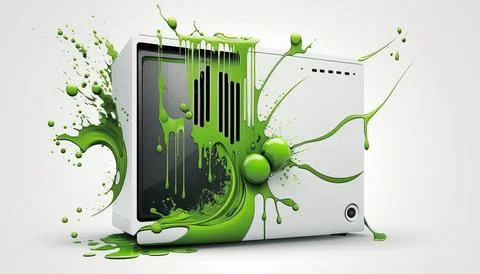 Technology creative scene isolated on a white background Stock Illustration