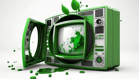 Technology creative scene isolated on a white background Stock Illustration