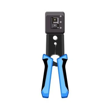 Technology crimper tool cartoon vector illustration Illustrazione stock