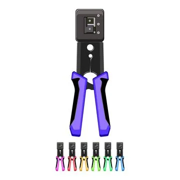 Technology crimper tool cartoon vector graphic Stock Illustration