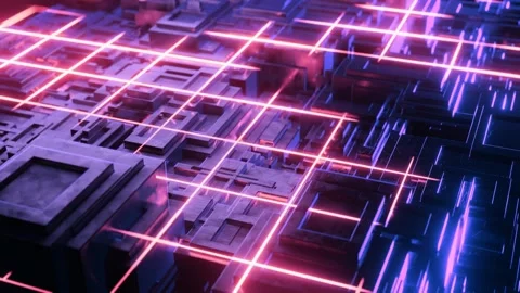 Technology cube circuit board structure, 3d rendering. Abstract big data Stock Footage 249171490