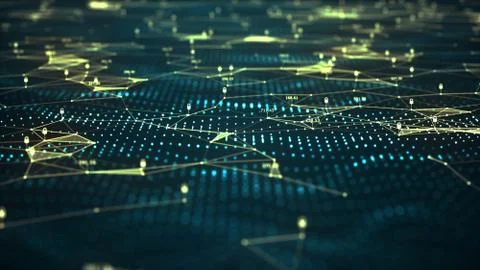 Technology cyber security concept. Illustrazione stock