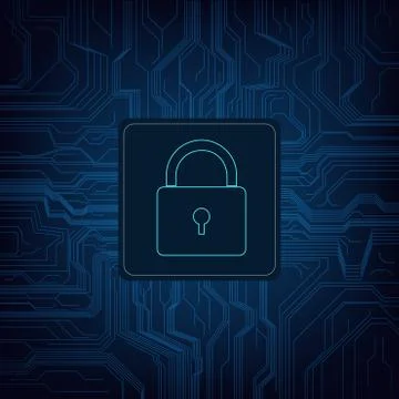 Technology cyber security Stock Illustration