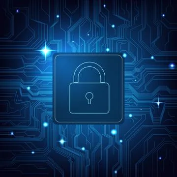 Technology cyber security Illustrazione stock