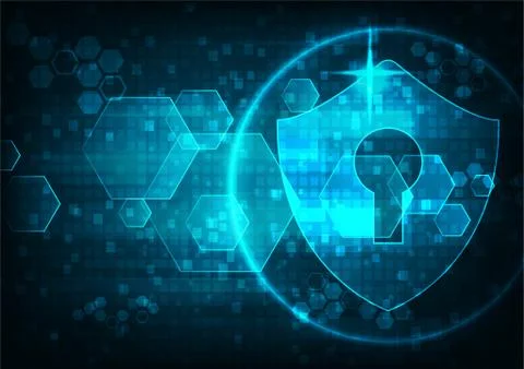 Technology cyber security Illustrazione stock