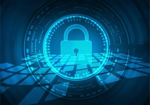 Technology cyber security Illustrazione stock