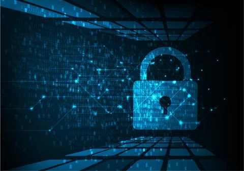 Technology cyber security Illustrazione stock