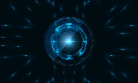 Technology dark blue abstract background with abstract hi-tech digital overlay 스톡 일러스트