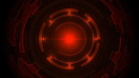 Technology dark red background with hi-tech digital data connection. Stock Illustration