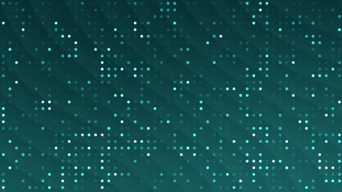 Technology dark teal background, blink white dot, curved line abstract pattern, Stock Footage 297957389