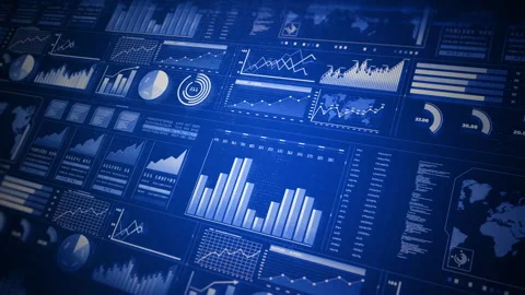 Technology Data analysis for business and finance graphic interface Stock Footage 246674285
