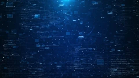 Technology data binary code network 3D data flood of modern digital Big data Video stock 312446562