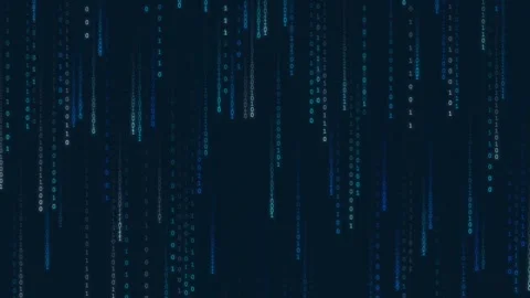Technology data blue binary code flow in matrix style background Video stock 311305386