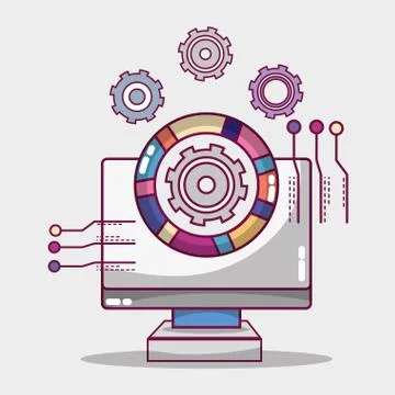 Technology data center server connection Stock Illustration