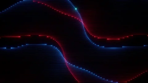 Technology data flow background with neon lines in motion loop animated Stock Footage 328581735