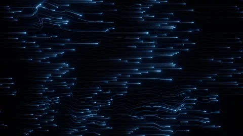 Technology data flow background with neon lines in motion loop animated Vídeo Stock 328581741