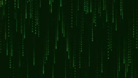 Technology data green binary code flow in matrix style Stock Footage 311305385