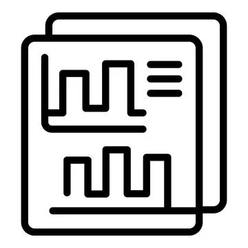 Technology data icon outline vector. Graph chart Illustrazione stock