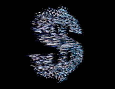 Technology data line composed of dollars Stockillustratie