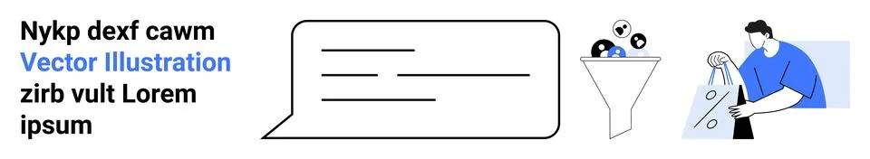 Technology, data management, communication tools, workflow optimization, info Stockillustratie