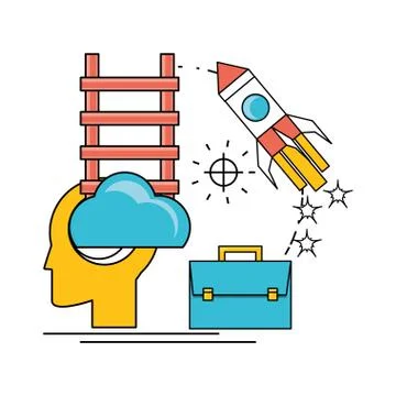 Technology data process to teamwork development Illustrazione stock