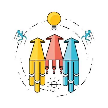 Technology data process to teamwork development 스톡 일러스트