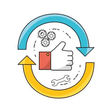 Technology data process to teamwork development 库存插图