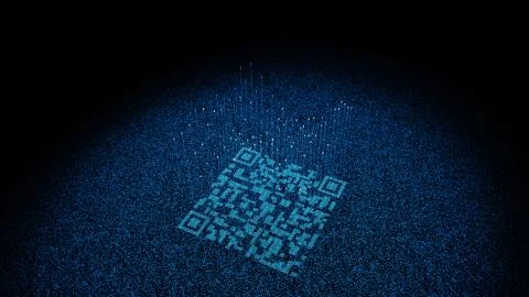 Technology data QR code and data transmission, network technology イラスト素材