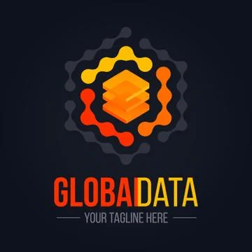 Technology Data Server Logo 스톡 일러스트