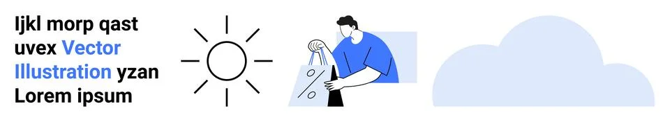 Technology, data storage, cloud computing, concepts, environmental design, wo Stock Illustration