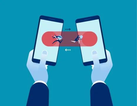 Technology. Data transfer and connection on smartphone. Concept business tech Stock Illustration