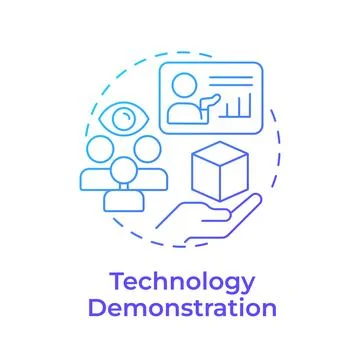 Technology demonstration blue gradient concept icon Stock Illustration