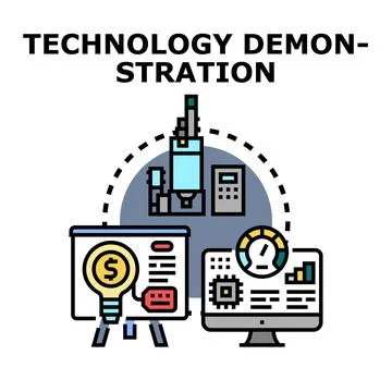 Technology demonstration concept with business development Illustrazione stock
