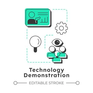Technology demonstration modern linear concept icon Stock Illustration