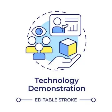 Technology demonstration multi color concept icon Stock Illustration
