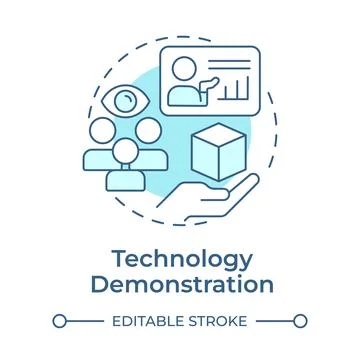 Technology demonstration soft blue concept icon Stock Illustration