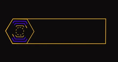 Technology designed hud lower third. Futuristic neon lower third for a titl.. Stock Illustration