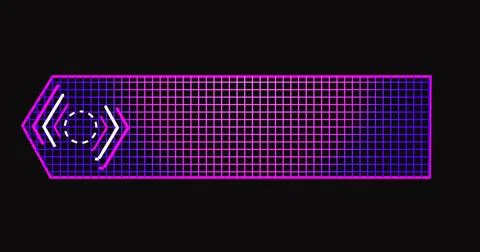 Technology designed hud lower third. Futuristic neon lower third for a titl.. Stock Illustration