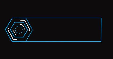 Technology designed hud lower third. Futuristic neon lower third for a titl.. Stock Illustration