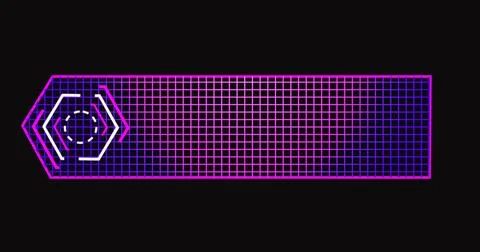 Technology designed hud lower third. Futuristic neon lower third for a titl.. Stock Illustration