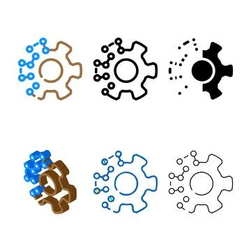 Technology designs molecular structure color icon vector Stock Illustration