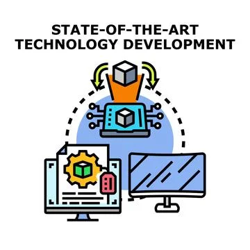 Technology developing ideas and innovative solutions concept Stock Illustration
