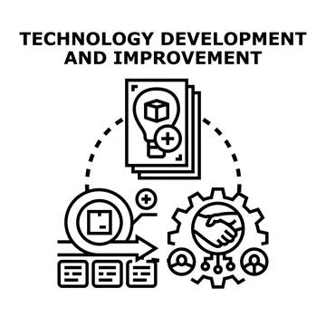 Technology development and improvement process innovation concept イラスト素材