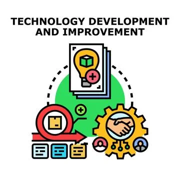 Technology development and improvement process innovation concept Stockillustratie