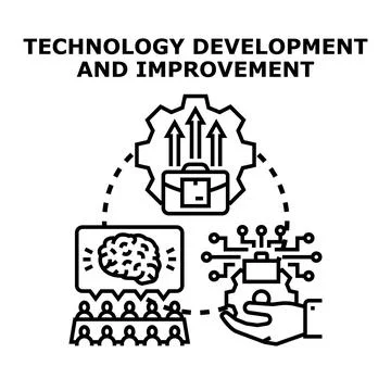Technology development and innovation concept illustrating progress Stock Illustration