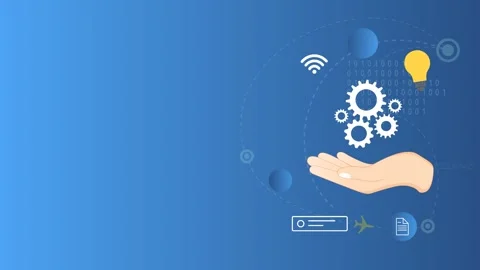 Technology Development Banner to Drive Growth - Animated Stock Illustration Stock Footage 278483328