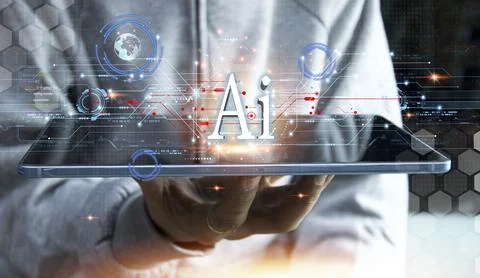 Technology development concept with artificial intelligence Stock Photos